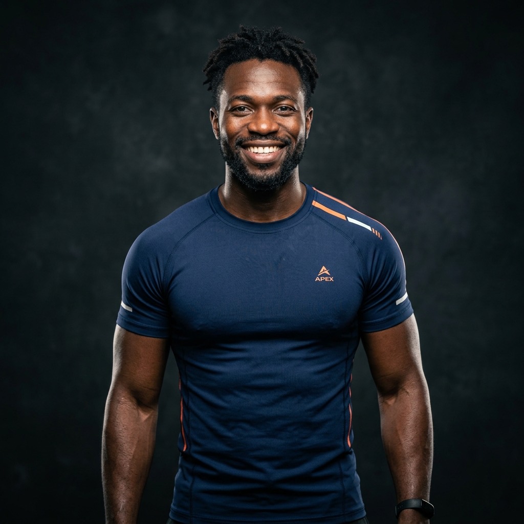 Athlète masculin souriant en pleine forme physique